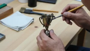 Patynowanie i polerowanie statuetek odlewanych